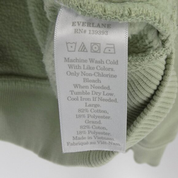 Everlane The French Terry Hooded Sweatshirt Size Large Light Green - Picture 4 of 4